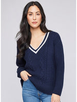 KYLA VARISTY V NECK SWEATER GF-3047