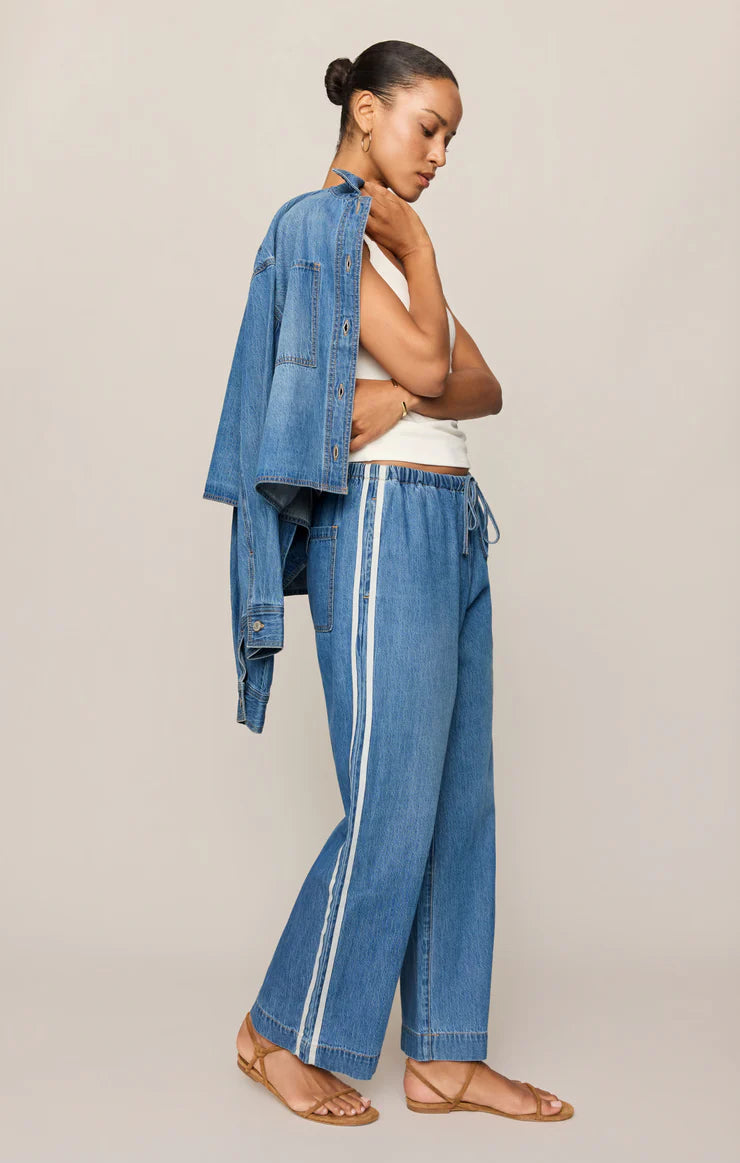 SIDELINES  DENIM TRACK PANTS