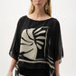 Sheer Woven Tropical Print And Silky Knit Poncho Top 262200