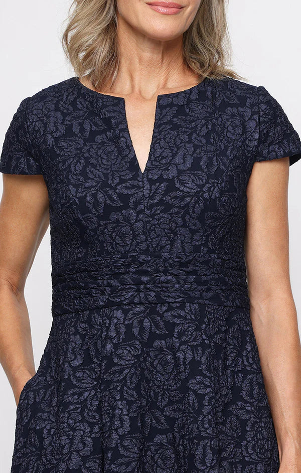 JERRICA LONG GOWN WITH SHORT SLEEVES