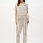 Woven Gauze And Mesh Boxy Top With Cowl Collar 262045