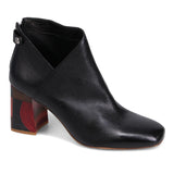 YOLLY LEATHER ANKLE BOOT WITH COLOR BLOCK HEEK