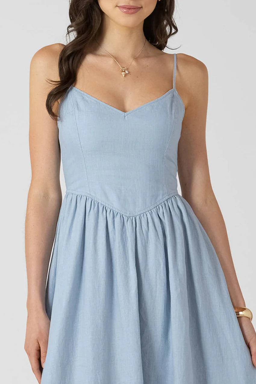 YARA  BASQUE WAIST MAXI DRESS