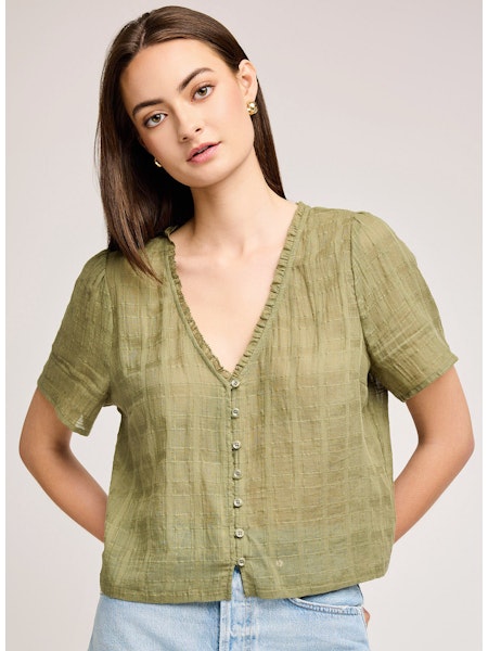 CORDELIA  S/S BUTTON BLOUSE  GF-2866