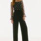 DOT MESH DOT CREPE JUMPSUIT 251708