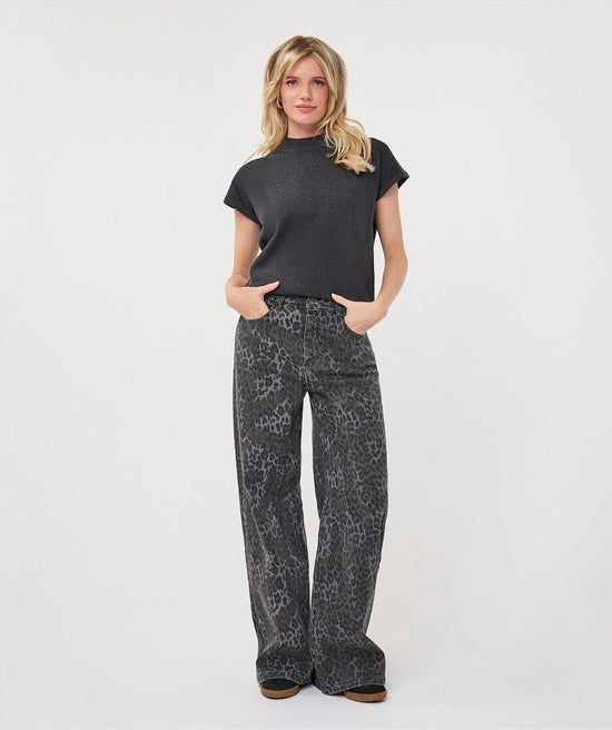 BILLIE LEOPARD DENIM PANTS
