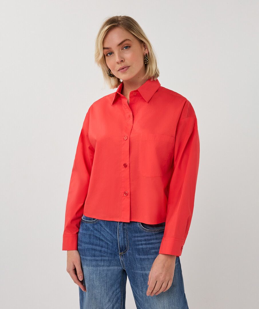 THE MAVEN CROPPED LONG SLEEVE CUFF BLOUSE