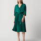 SATIN FIT AND FLARE DRESS WITH WAIST SASH 234265