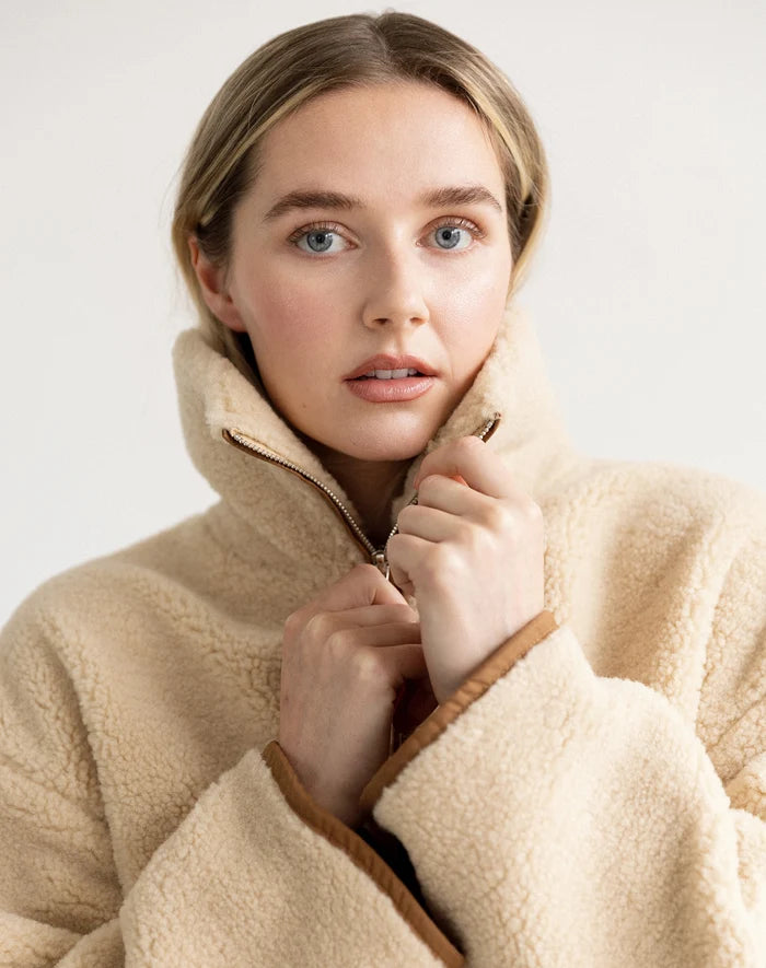 SHELLY 1/2 ZIP SHERPA JACKET