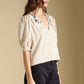 THE STACIA EMBROIDERED COLLAR TOP