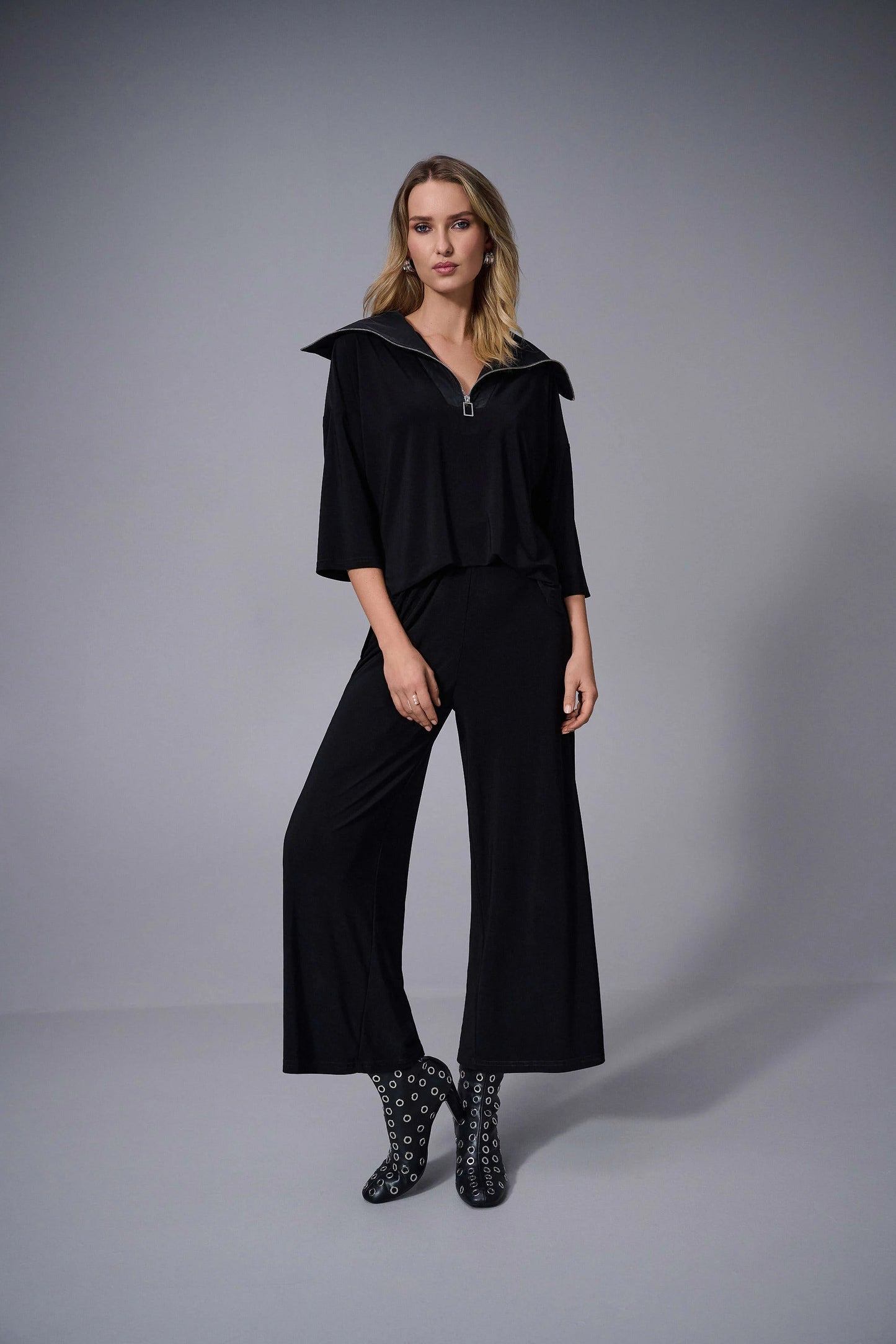 Silky Knit & Memory Culotte Jumpsuit 253081