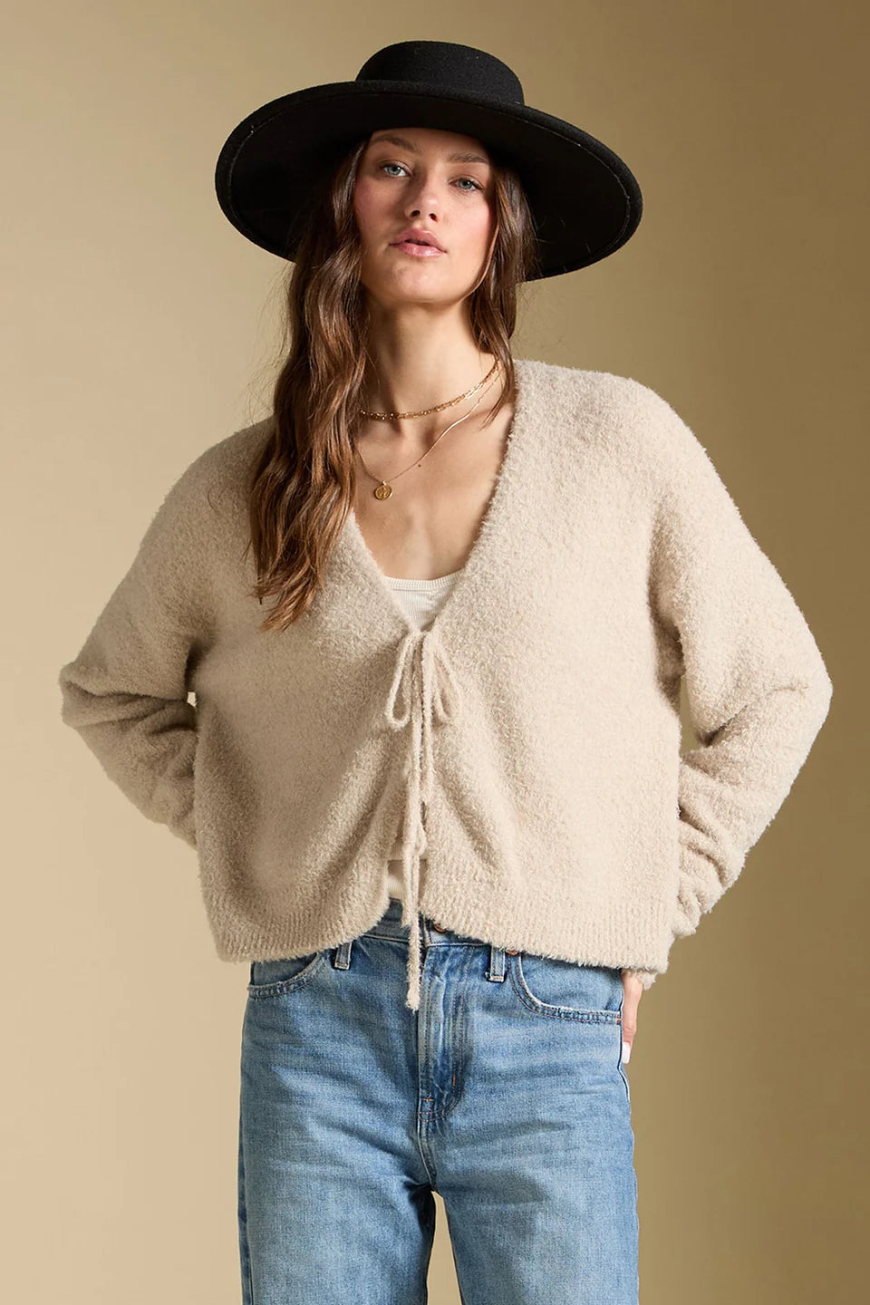DOVERE TIE FRONT CARDIGAN