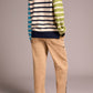 CREW NECK SWEATER W/ BUTTON DETAIL