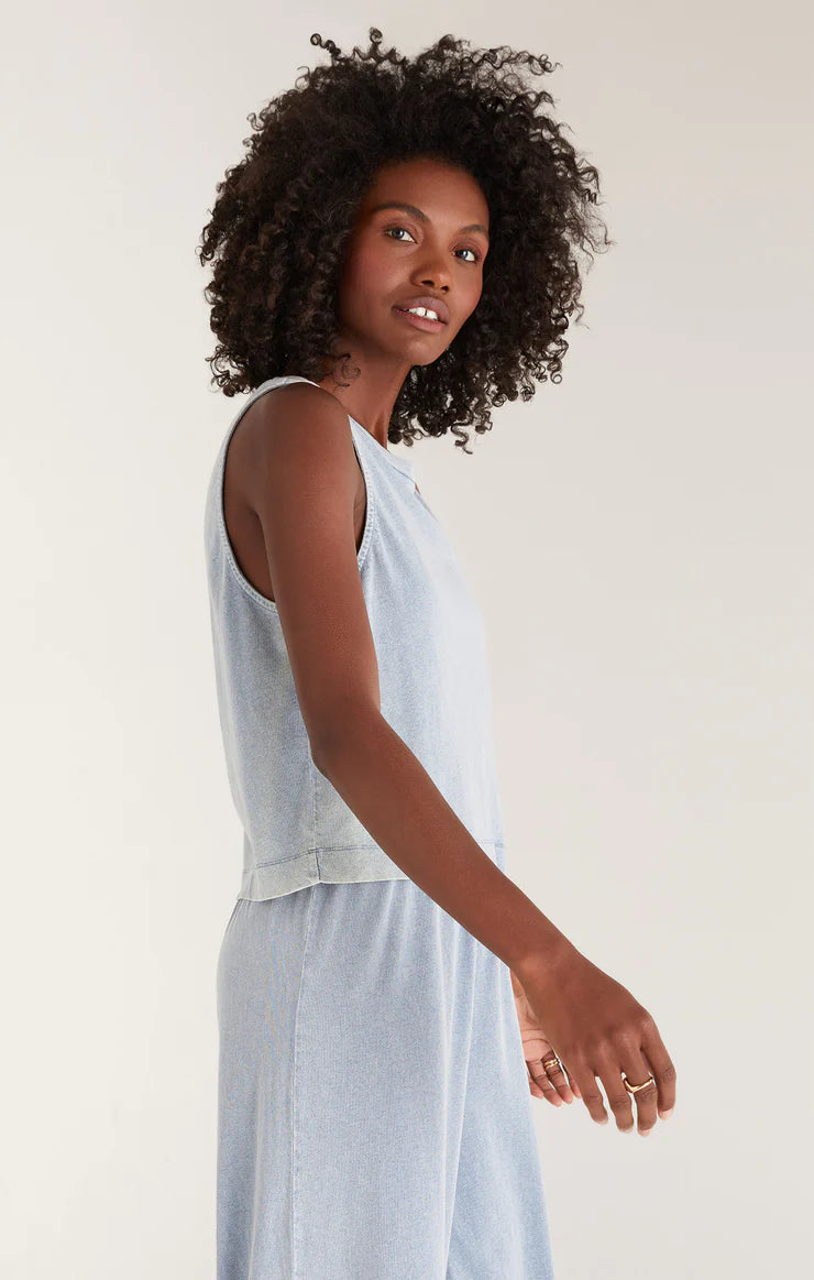 SLOANE JERSEY DENIM MUSCLE TANK ZT222222
