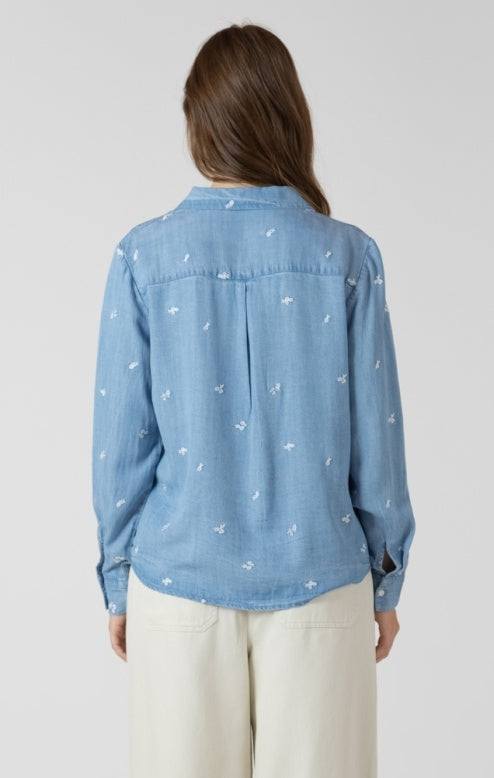 THE DAISY EMBROIDERED BUTTON FRONT SHIRT