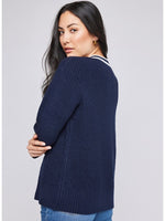 KYLA VARISTY V NECK SWEATER GF-3047