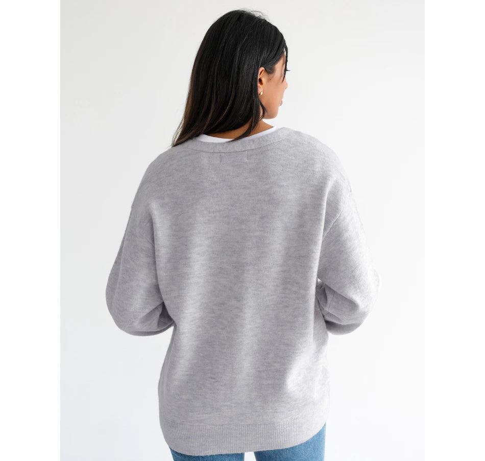 OVERSIZED GREY CARDIGAN