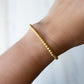 LENNY & EVA 4MM TEXTURED GOLD STRETCH BRACELET