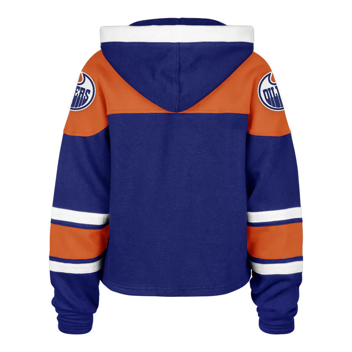 OILERS CROPPED SUPERIOR LACE HOODIE