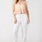 THE ORLA LACE TRIM RUFFLE CAP SLEEVE TOP
