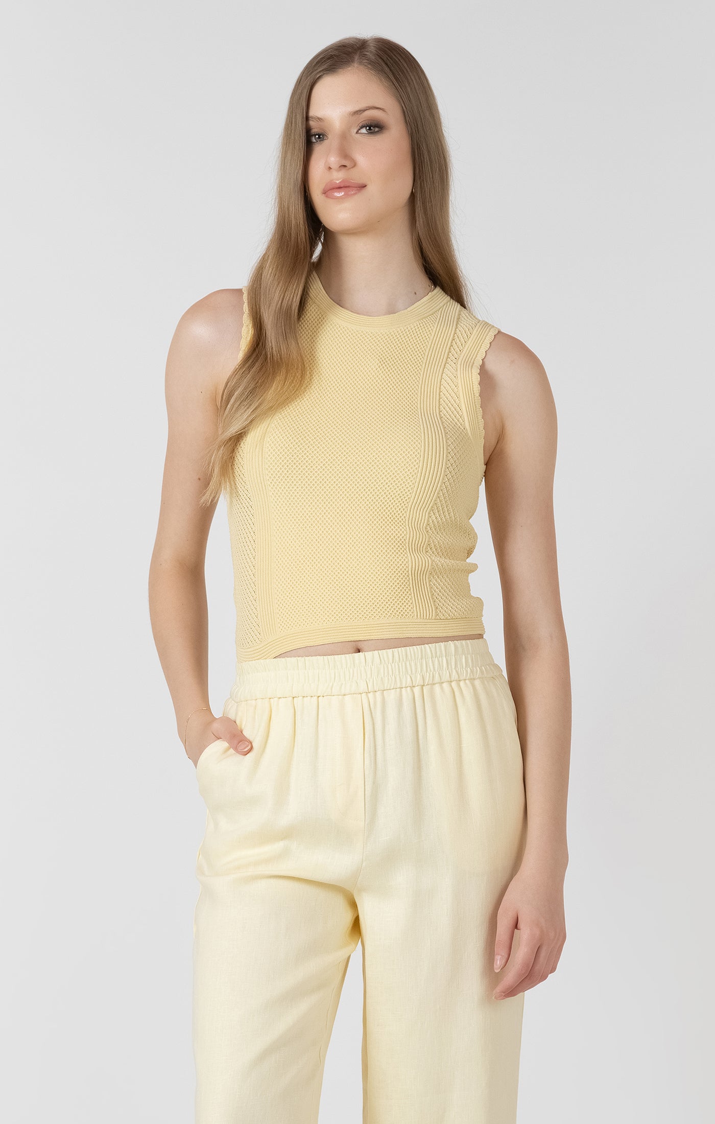 THE LENNY SCALLOPED POINTELLE SWEATER TOP