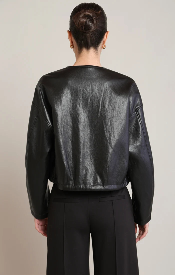 THE KRISTI COLLARLESS PU JACKET