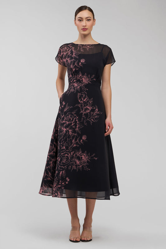 MARIELLA TEA LENGTH DRESS