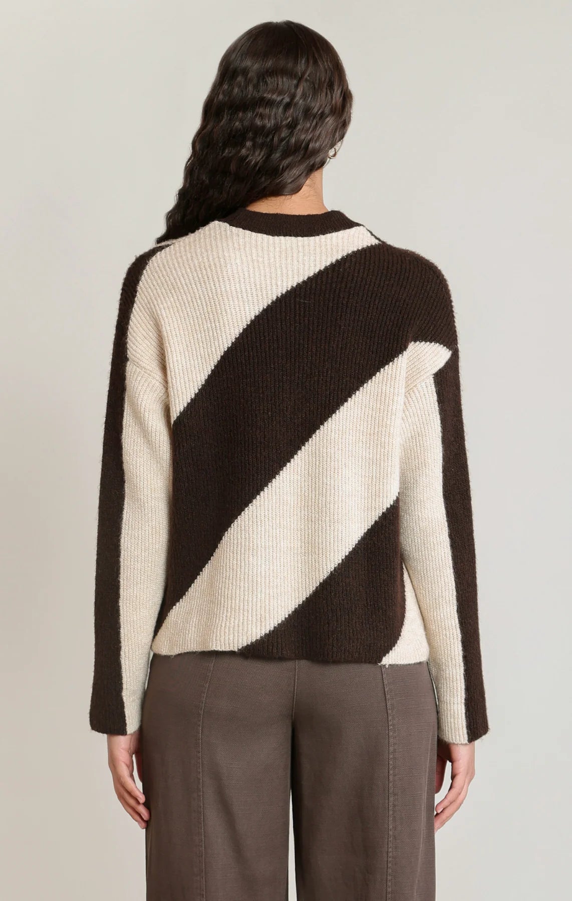 THE DENELLE DIAGONAL STRIPE SWEATER