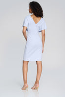 SCUBA CREPE WRAP DRESS WITH PEARL DETAIL 241761