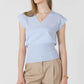 THE KIT PLEAT LIGHTWEIGHT V NECK SWEATER