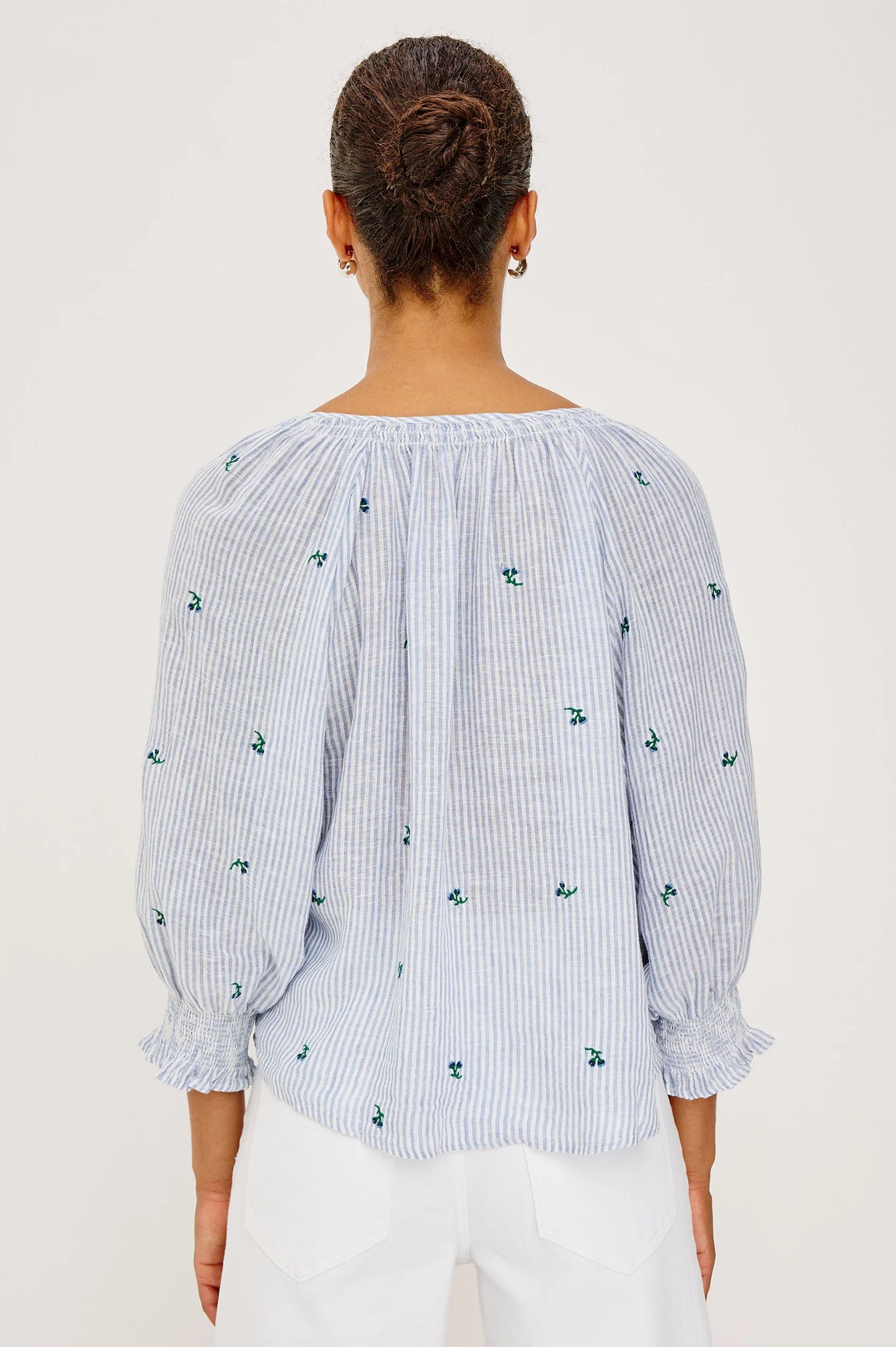 MARIAH BUTTON FRONT LINEN TOP