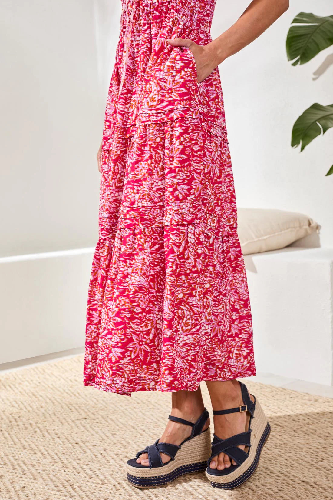THE LANE LINED MAXI DRESS W/ DRAWCORD