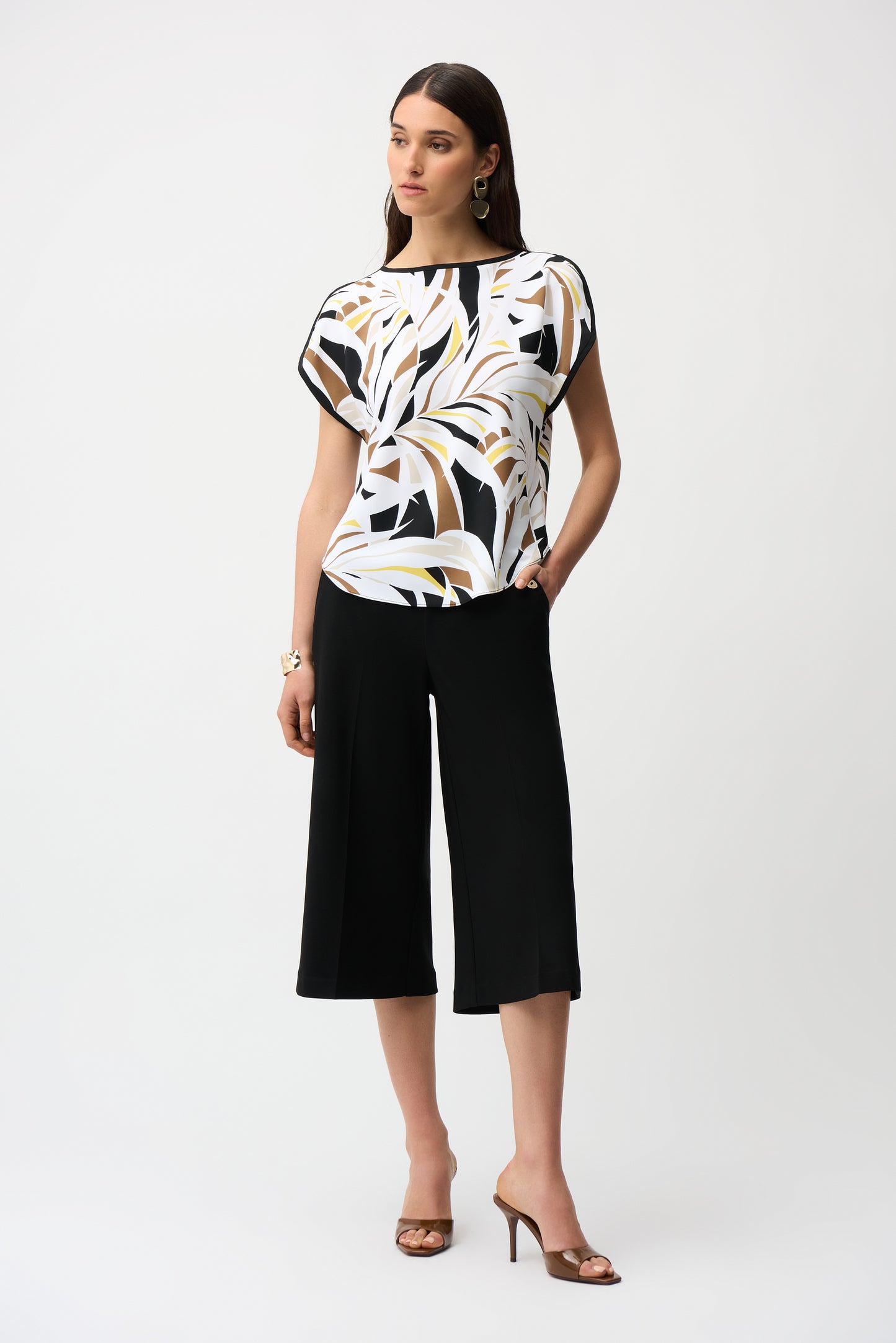 BOAT NECK ABSTRACT TOP