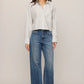 FAVORITE CROPPED STRIPED BUTTON TOP