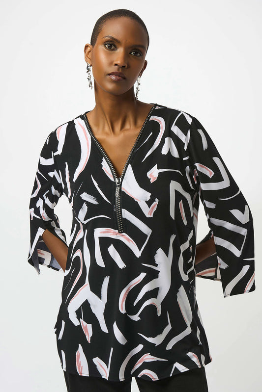 Silky Knit Printed Fit And Flare Tunic 253224