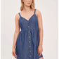 LUCIANA DENUM BUTTON FRONT DRESS