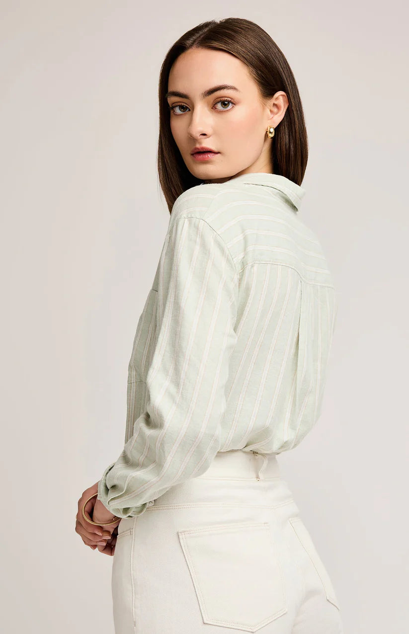 DOMINIQUE STRIPE LINEN TOP GF-2858