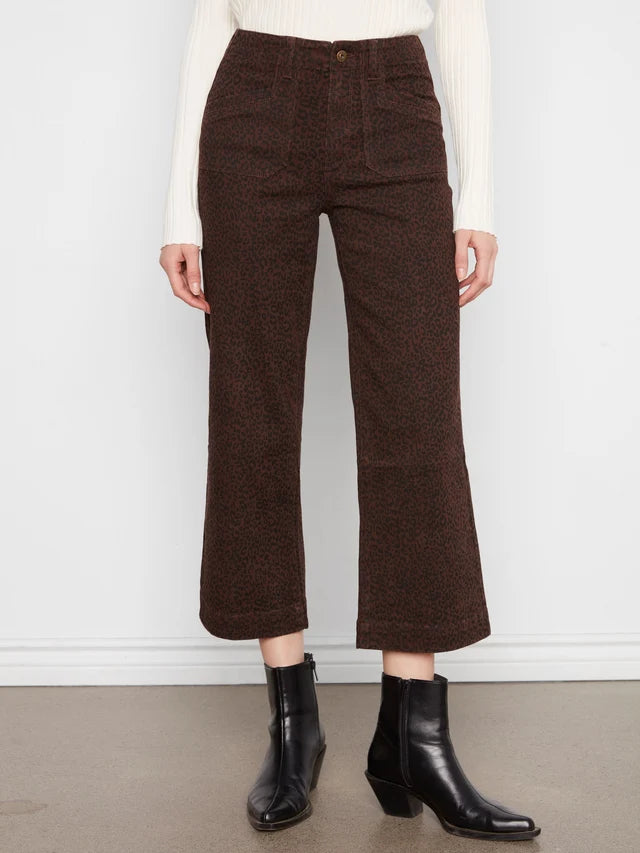 CECE CROPPED WIDE LEG TWILL PANTS