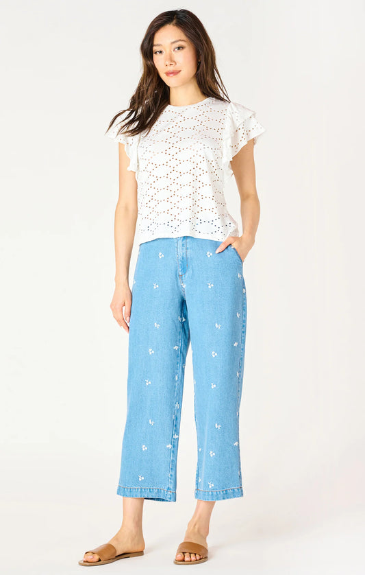 THE MALIA EMBROIDERD FLOWER PANTS 2522716