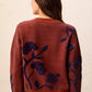 THE TARA CREW NECK FLOWER SWEATER
