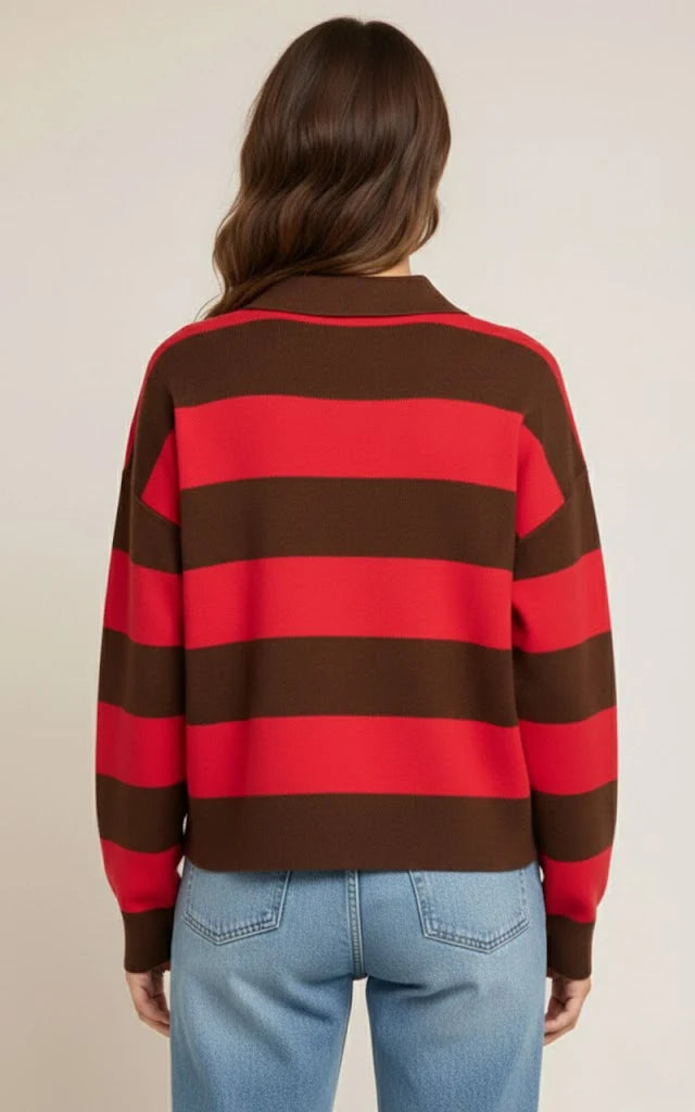 THE JANINE STRIPED POLO SHIRT