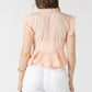 THE ORLA LACE TRIM RUFFLE CAP SLEEVE TOP