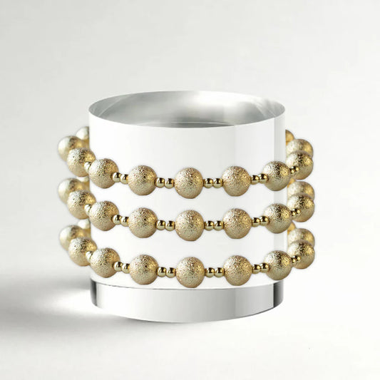 LENNY & EVA 8MM MIXED GOLD STRETCH BRACELET