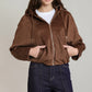 THE KELLY HOODED SUEDE BOMBER