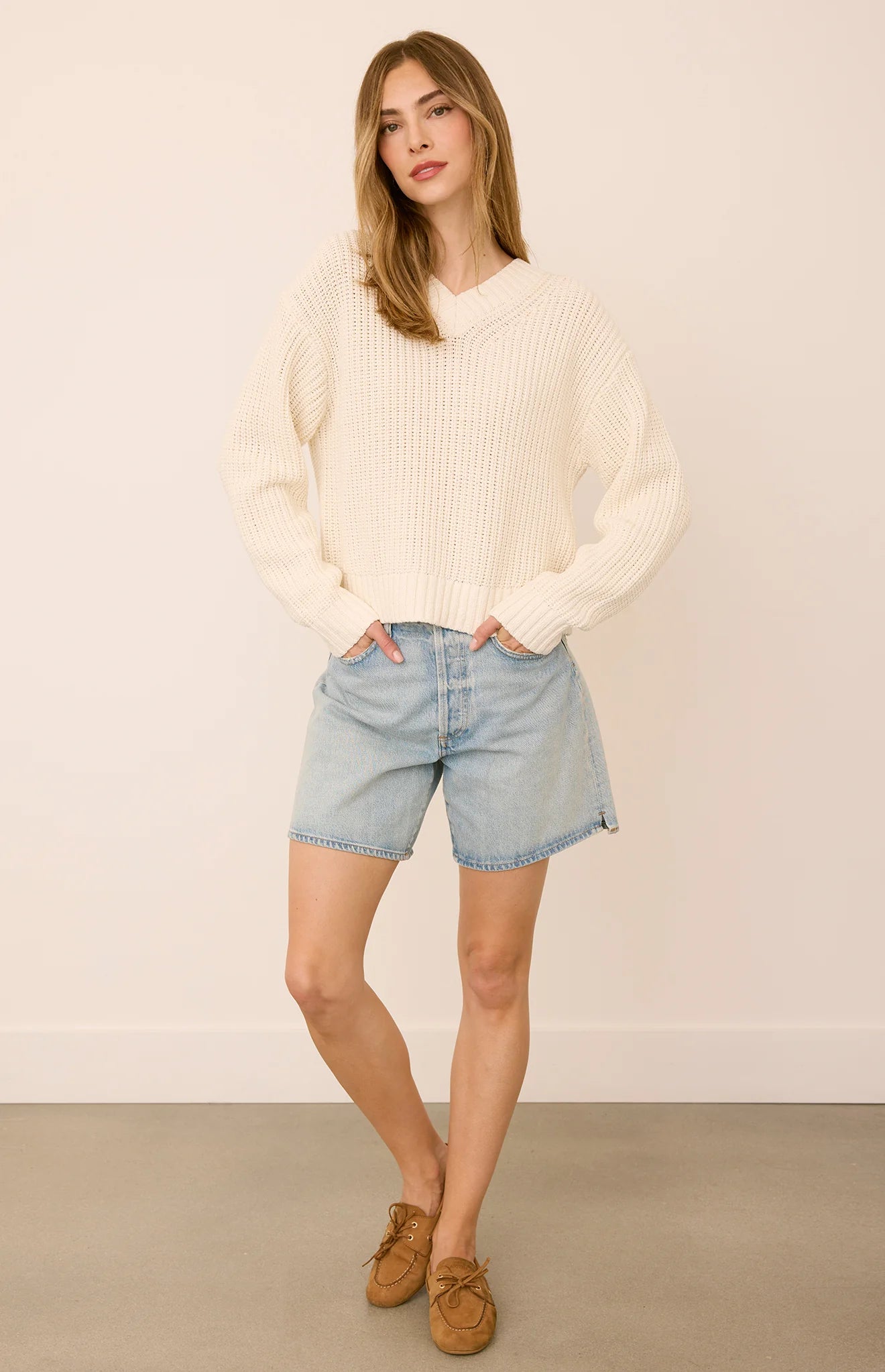 JOCELYN V NECK LONG SLEEVE PULLOVER