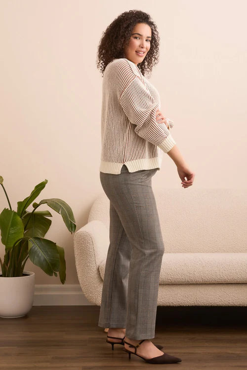 CREW NECK SWEATER WITH SIDE SLITS