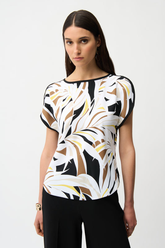BOAT NECK ABSTRACT TOP