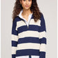 IDRIS LONG SLV STRIPE ZIP TOP