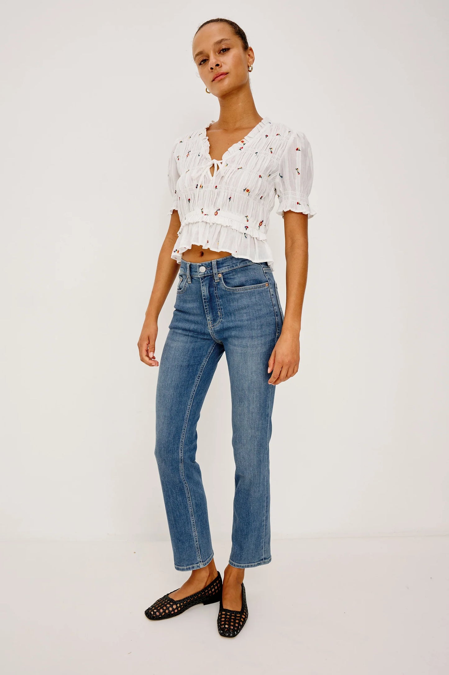 FONTAINE  WILDFLOWER EMROIDERED TOP