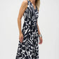 Silky Knit Abstract Print Fit and Flare Dress 252199